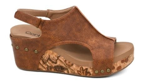 Carley• Cognac Tumbled wedge