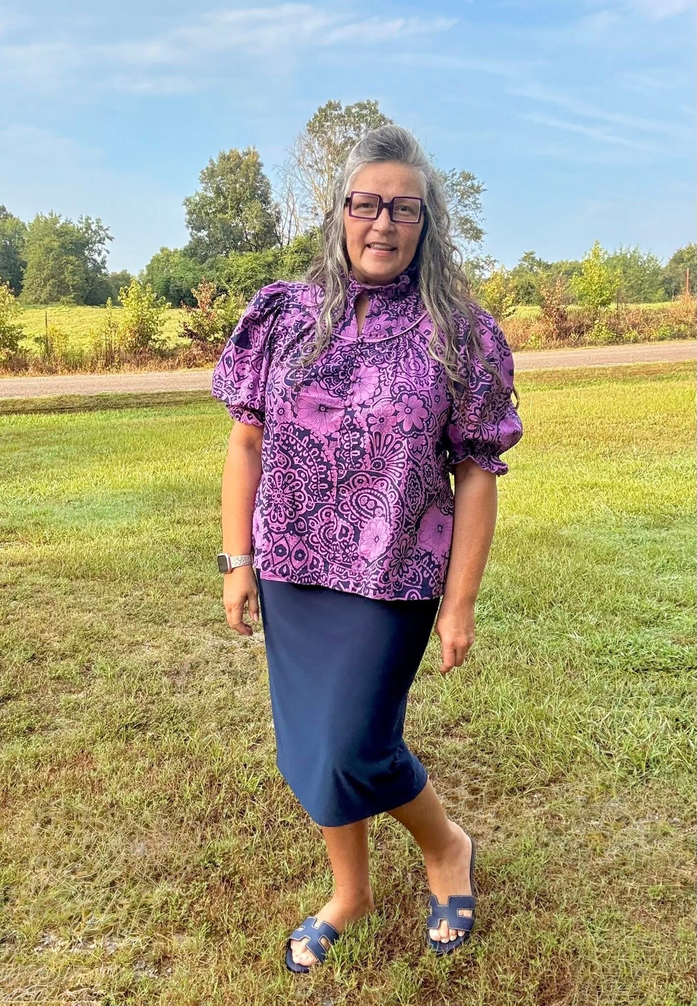 Purple Floral Elements Top