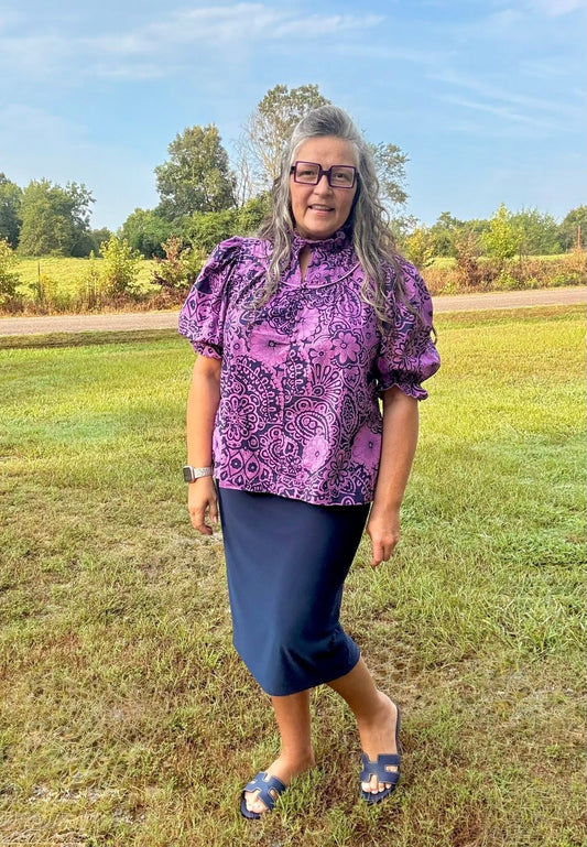 Purple Floral Elements Top