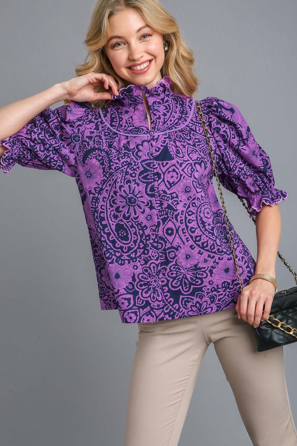 Purple Floral Elements Top