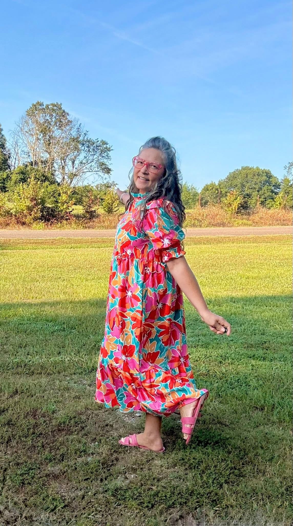 Maxi Dress W/ Smocked Detail Short Sleeve