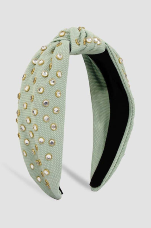 Sage  Knotted Embellished Headband