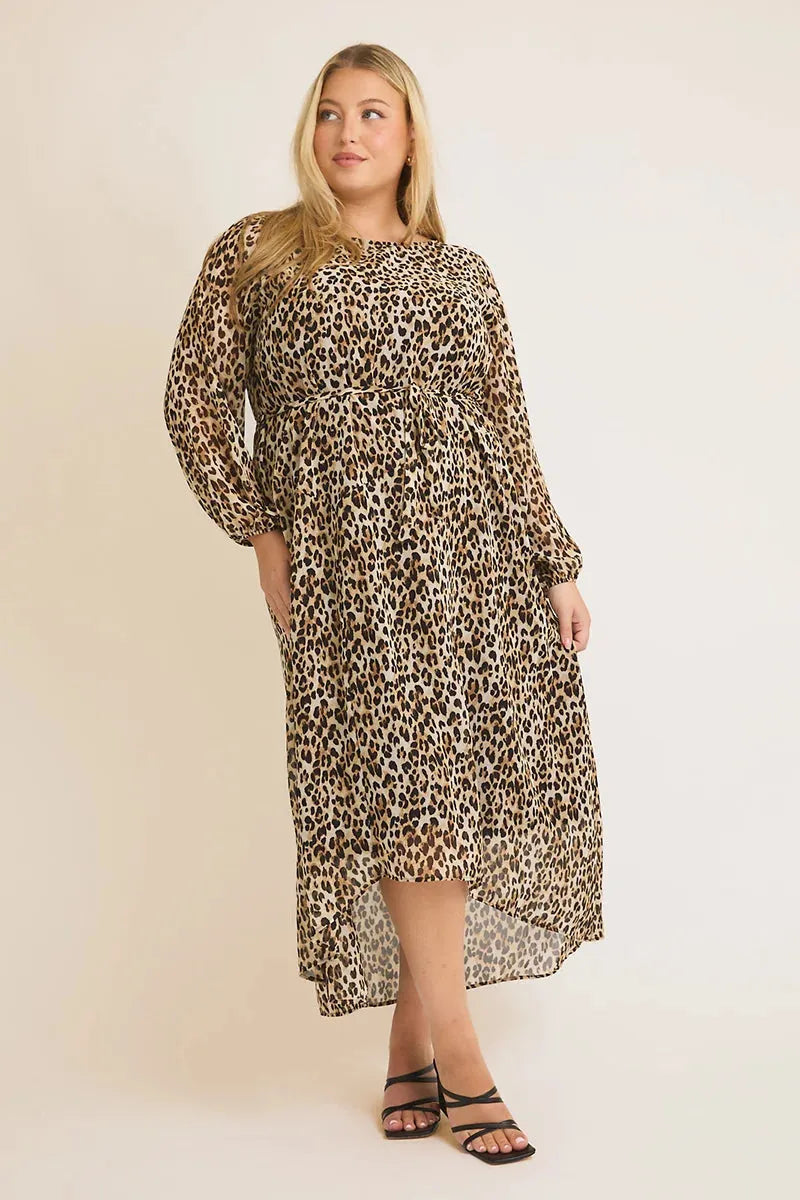Leopard Chiffon Dress