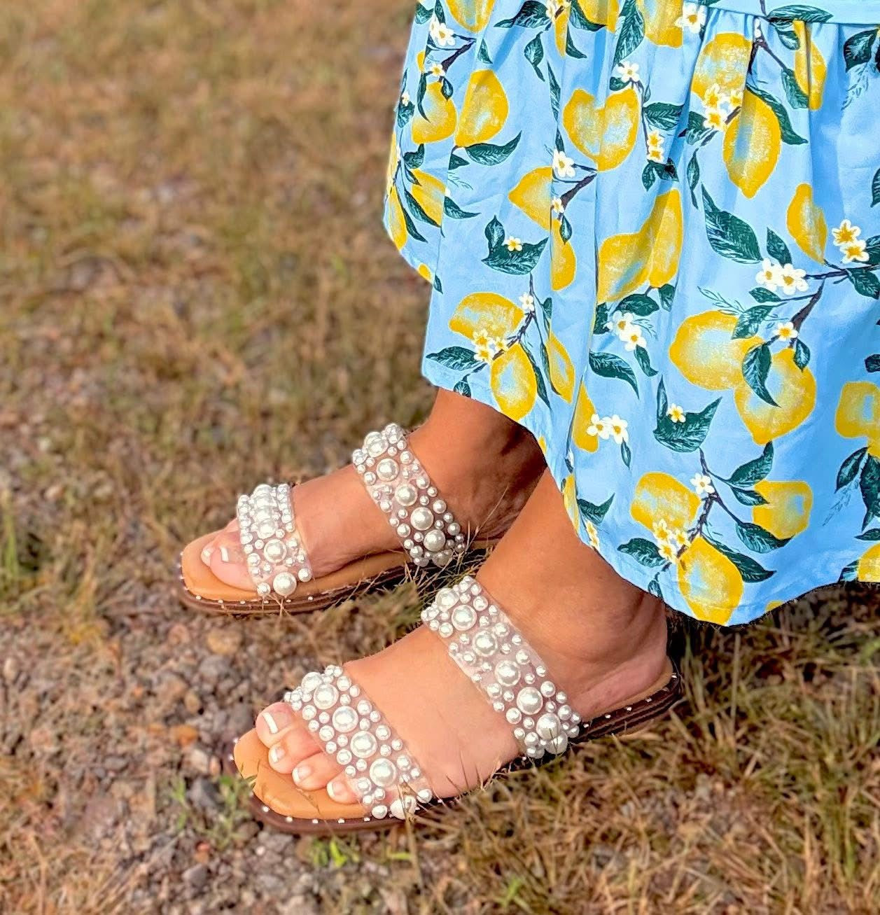 Corky's Clear with Pearls Mamma Mia Sandals