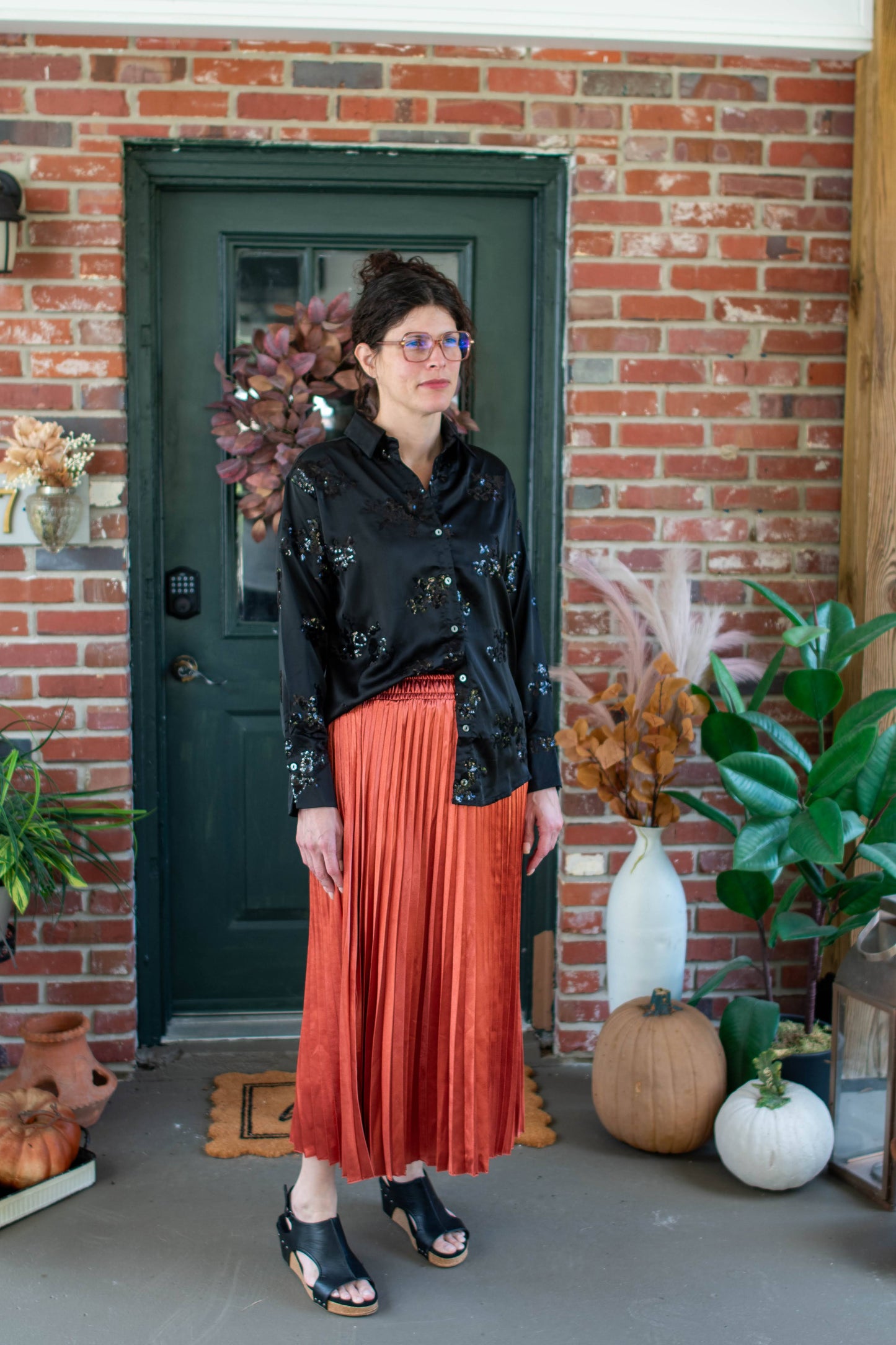 Nanette Lepore Sequin Satin Shirt