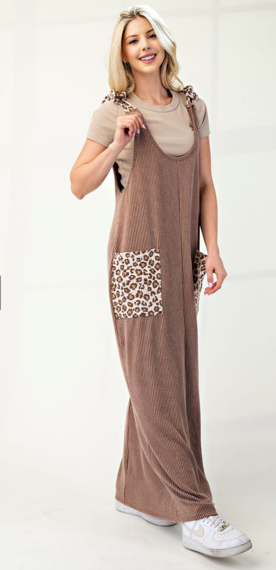 Animal Print long Overall Dress