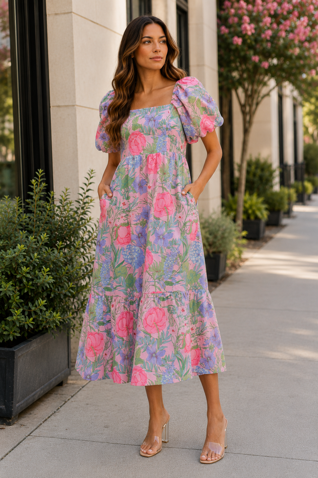 Blooming Grace Floral Midi Dress