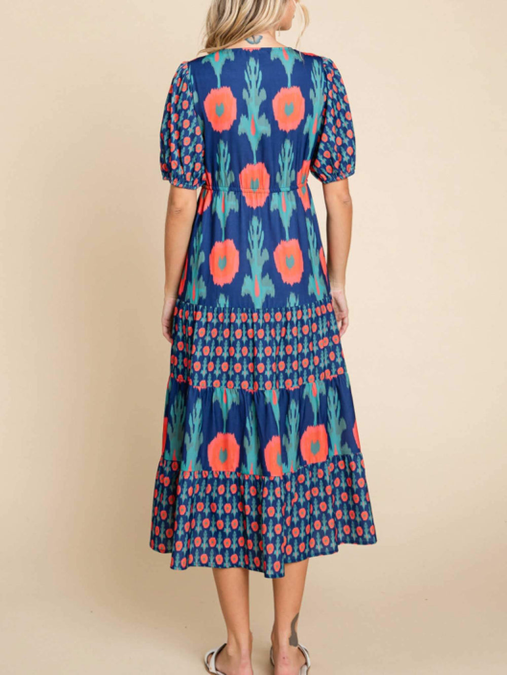 Navy Floral Print Midi Dress * last one