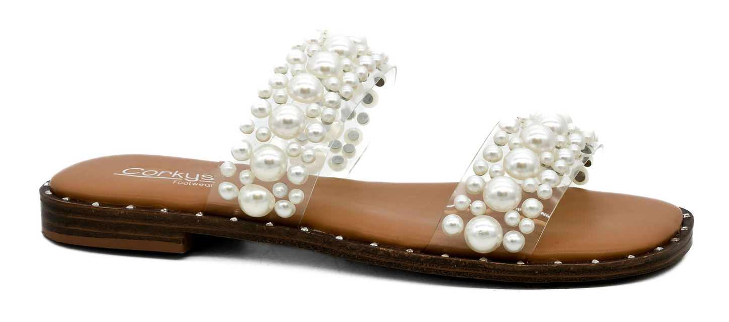 Corky's Clear with Pearls Mamma Mia Sandals