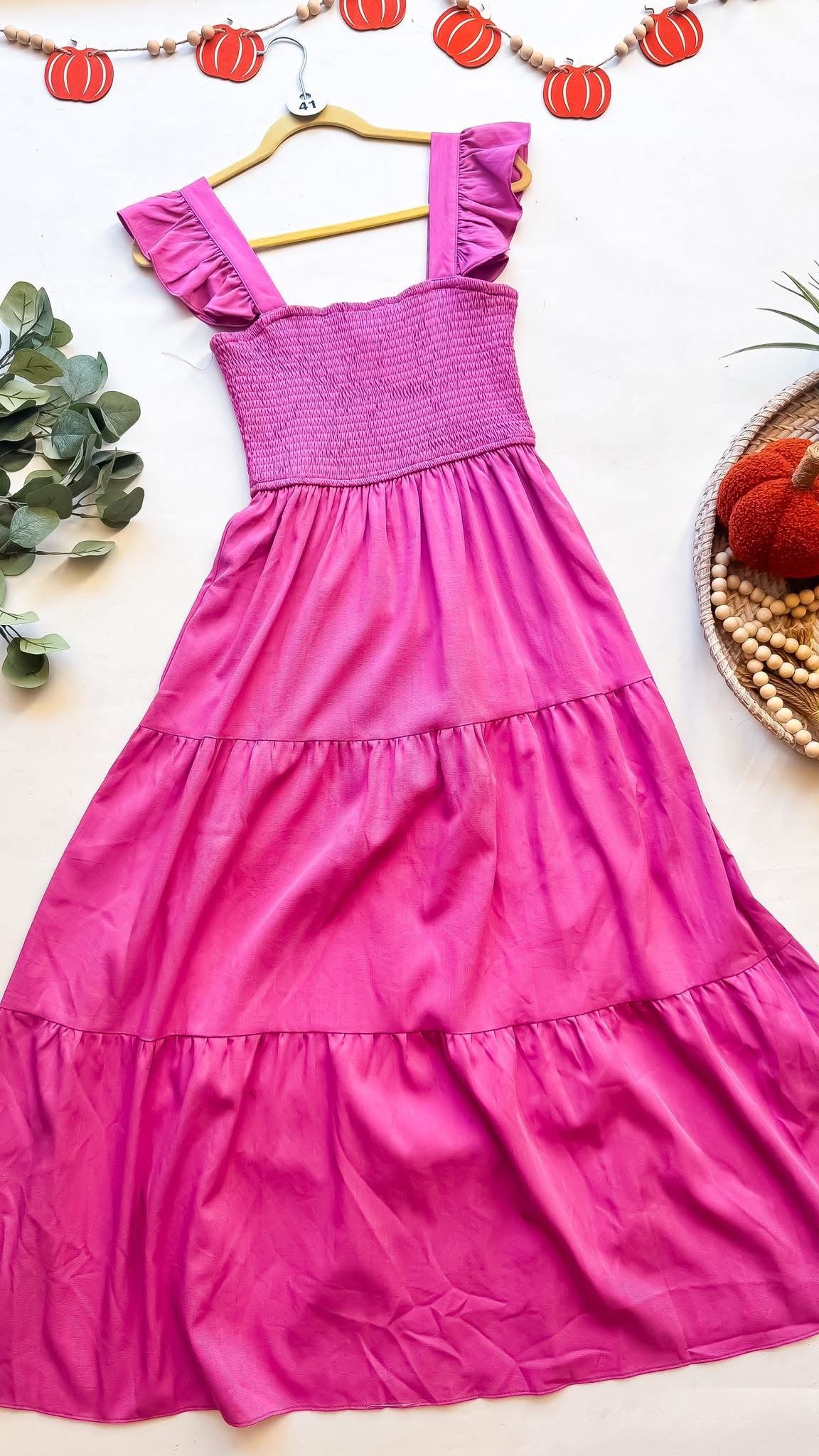 Sleeveless Smocked Tiered Dress