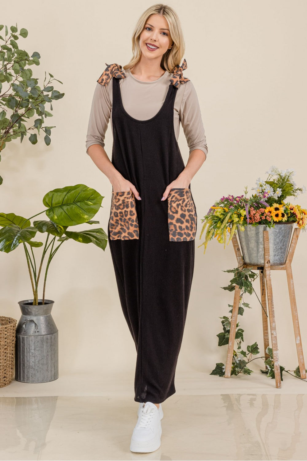 Animal Print long Overall Dress