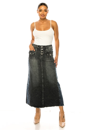 Black Snow blue long skirt