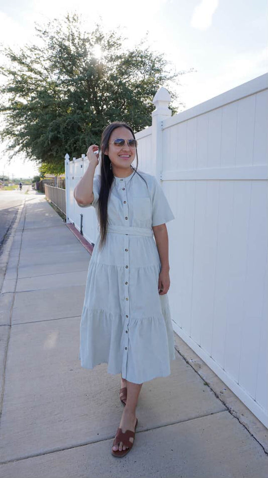 Brittney• Corduroy Button down Dress
