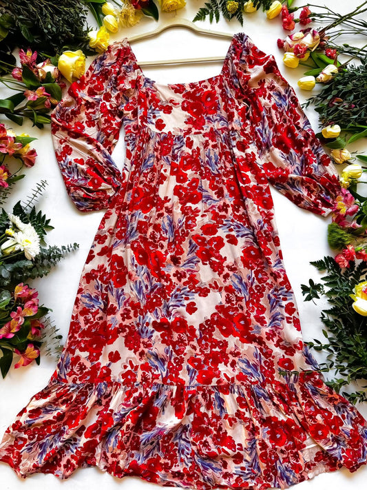 Bonnie• Floral Square Neck Maxi