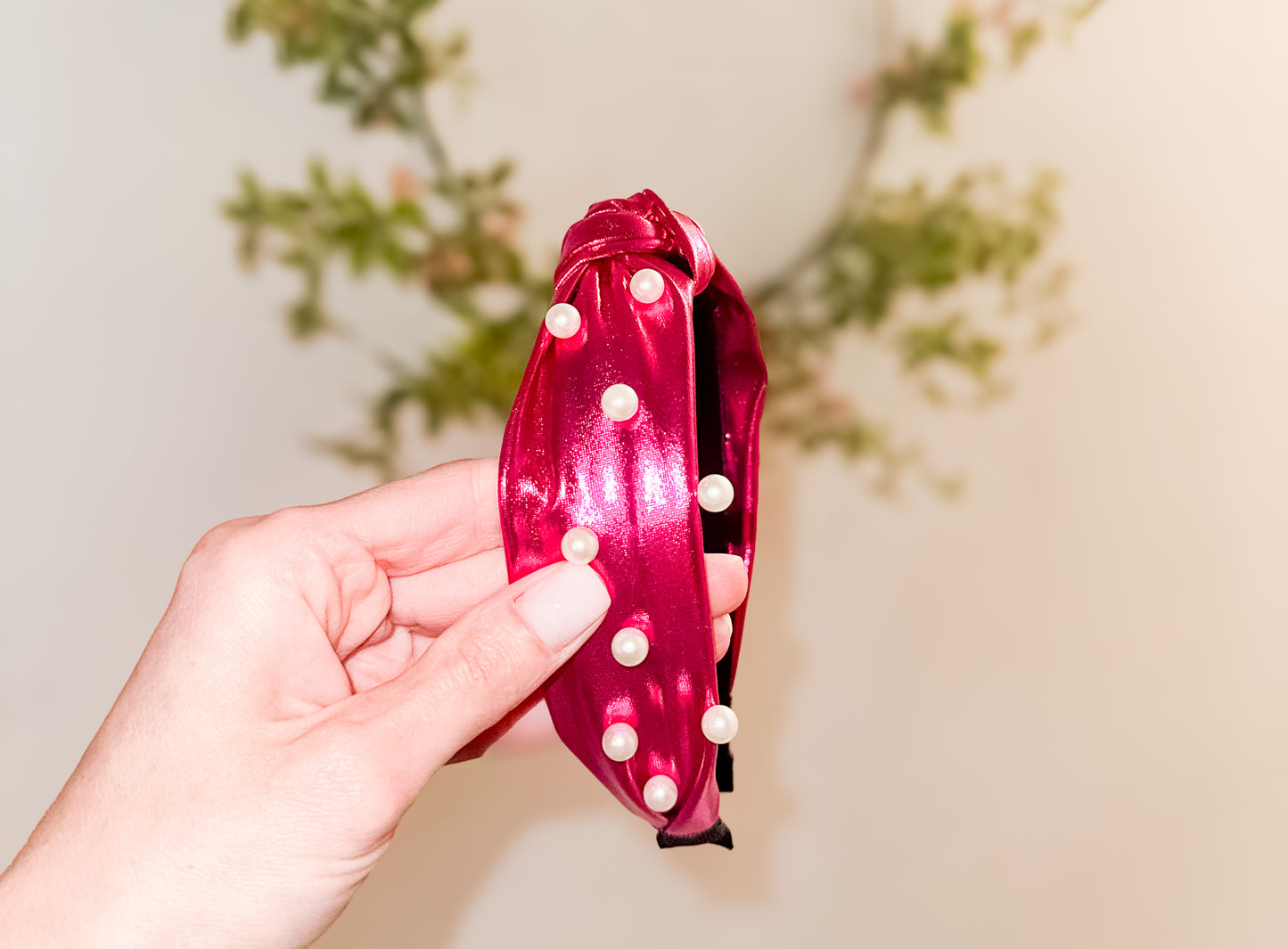 Magenta Pink Metallic Headband