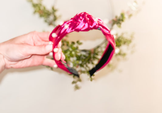 Magenta Pink Metallic Headband