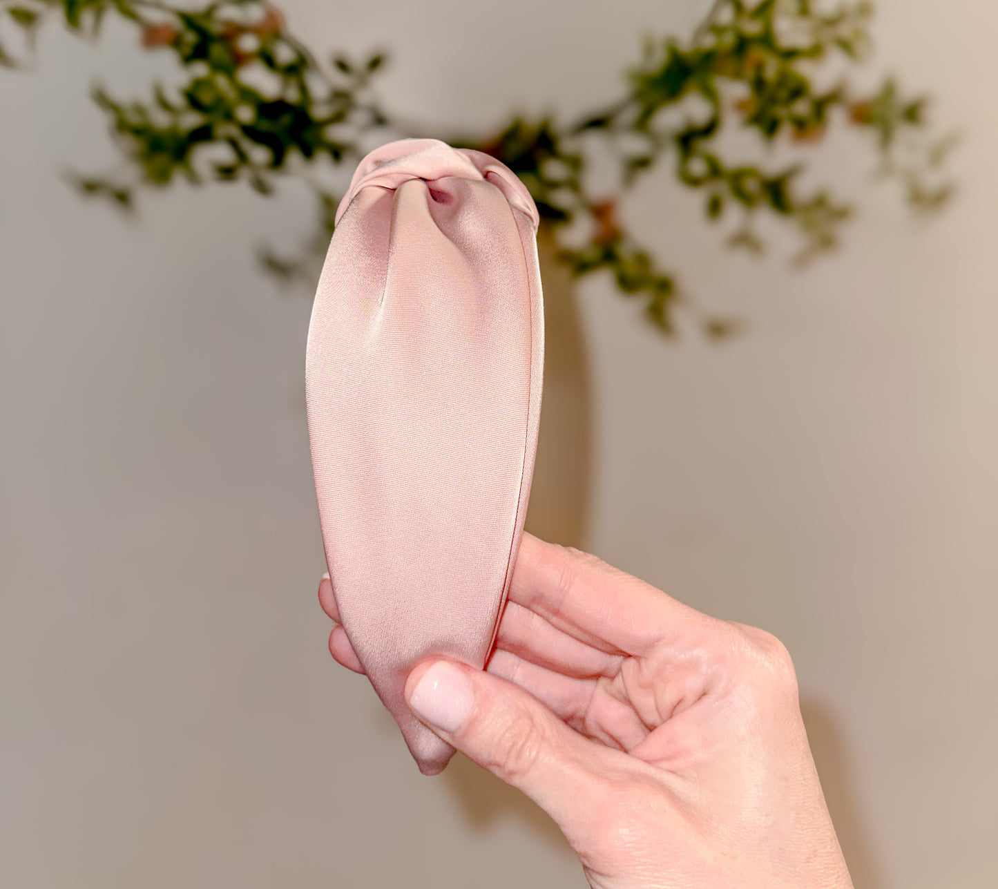 Pink Satin Knotted Headband