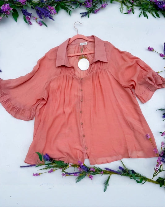 Rose• Blush Button Up Top