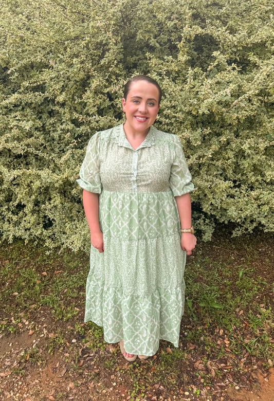 Paige• Mint Green Paisley Dress