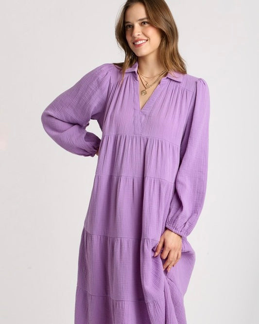 Carrie• Orchid Gauze Maxi Dress